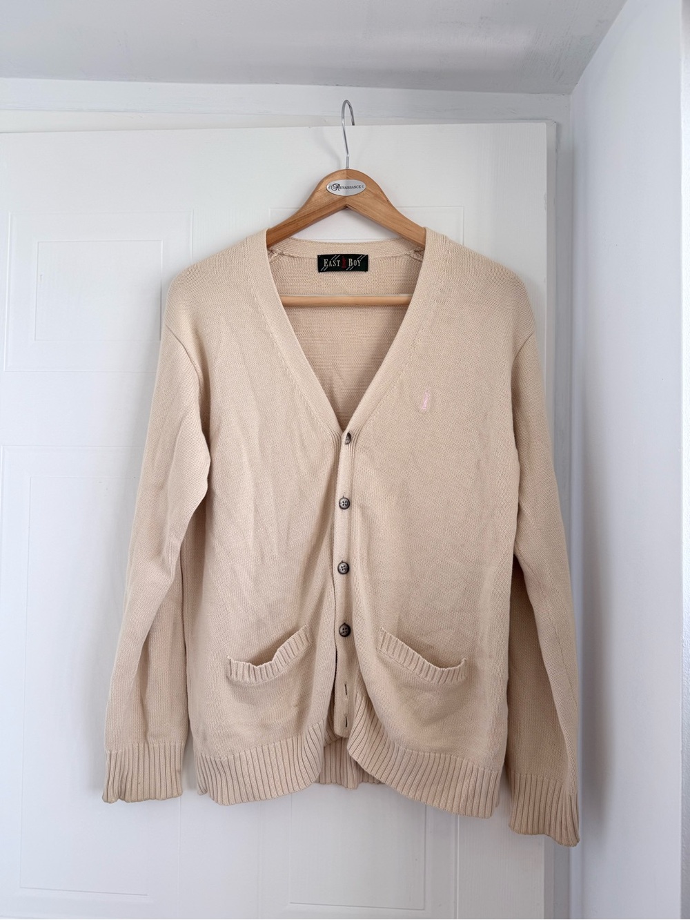 Béžový V-Neck Button Cardigan by